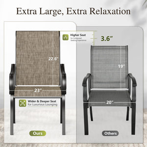 Outdoor Patio Dining Chairs with High Back Textilene