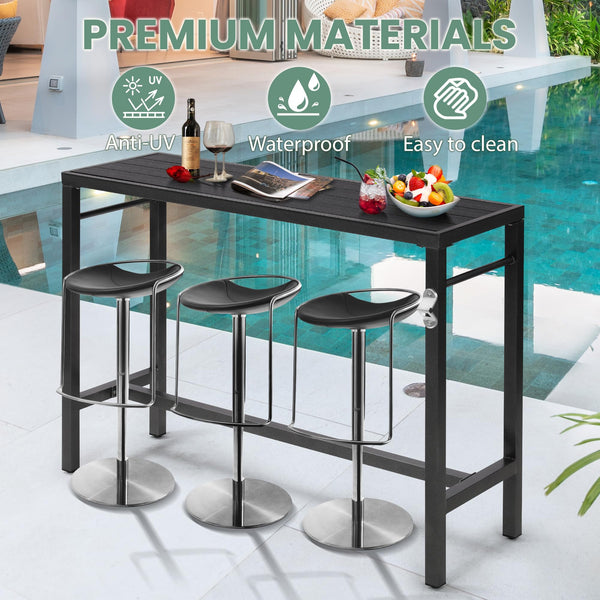 Outdoor Bar Table – Counter Height Pub Table with Bottle Opener