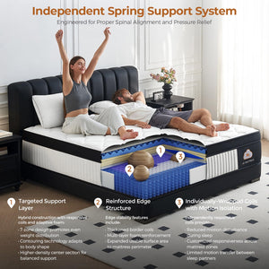 12 Inch Twin Hybrid Mattress – Zoned Pocket Springs & Memory Foam, Medium Firm