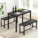4-Person Dining Table Set with 2 Benches