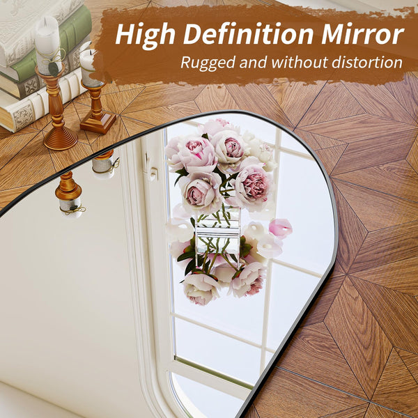 Irregular Full Length Floor Mirror with Aluminum Frame