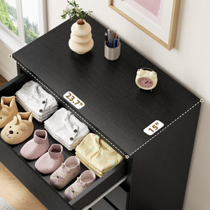 5-Drawer Dresser with Storage – Black