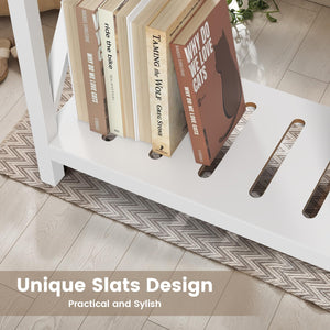 Farmhouse End Tables Set of 2 with Charging Station & Storage Shelf