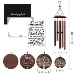 48-Inch Deep Tone Memorial Wind Chime – Black