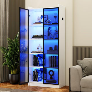 LED Display Cabinet with Adjustable Shelves & Sensor Light