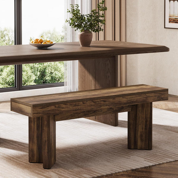Farmhouse Wooden Dining Bench 47-Inch