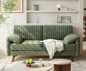 Chenille Loveseat Sofa with Padded Arms – 64.5" Modern Couch for Living Room