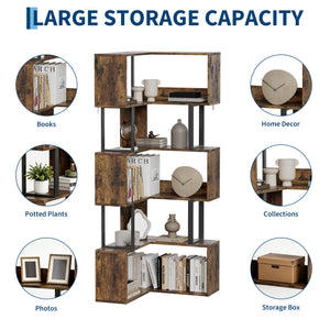 6-Tier L-Shaped Corner Bookshelf