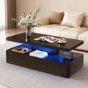 LED Coffee Table with Storage & Color Lights