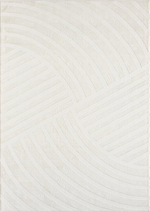 Cream Geometric Area Rug – Modern Soft Indoor Rug