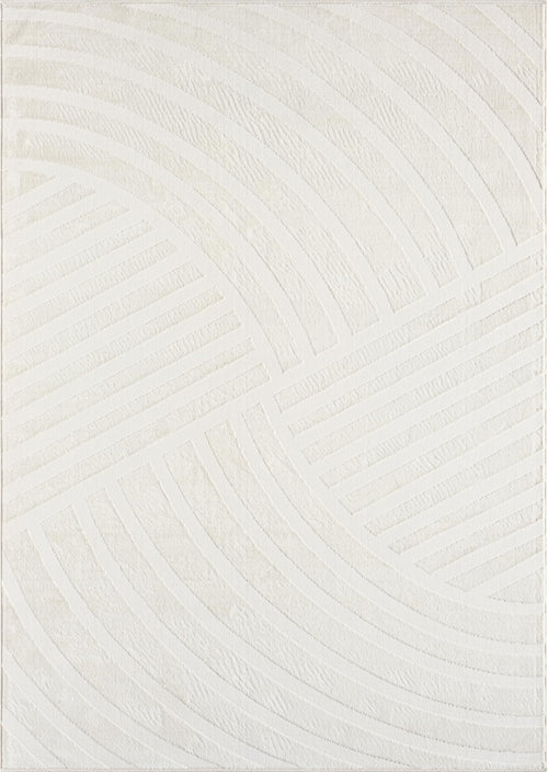 Cream Geometric Area Rug – Modern Soft Indoor Rug