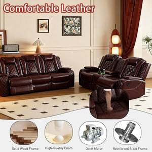 Power Reclining Sectional Sofa Set with USB Charging