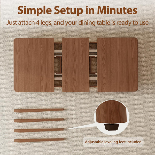 Solid Wood Extendable Dining Table – Seats 4 to 8