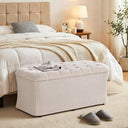 Storage Ottoman Bench with Lid – Tufted Velvet Footrest & Bedroom Chest