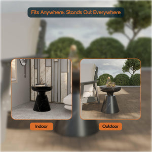 Round Fiberstone Pedestal Side Table