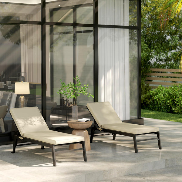Outdoor Chaise Lounge Cushions Set of 2
