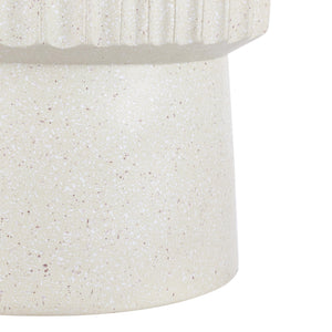 Round Tambour Accent Table – Terrazzo Finish