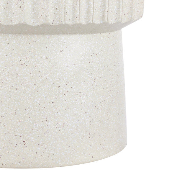 Round Tambour Accent Table – Terrazzo Finish