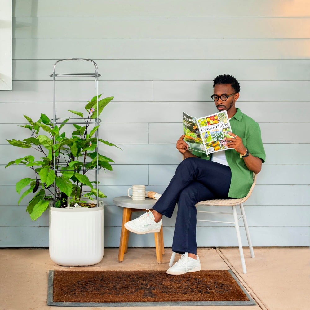 Self-Watering Raised Garden Planter with Trellis & Wheels