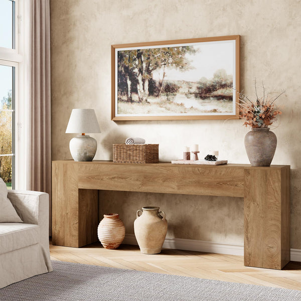 Extra Long Console Table 86-Inch Farmhouse Entryway Sofa Table