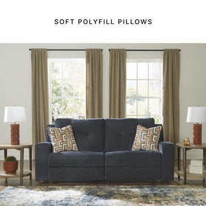 Reclining Sofa Set with Tufted Back & Pull Tab — Polyester Upholstery
