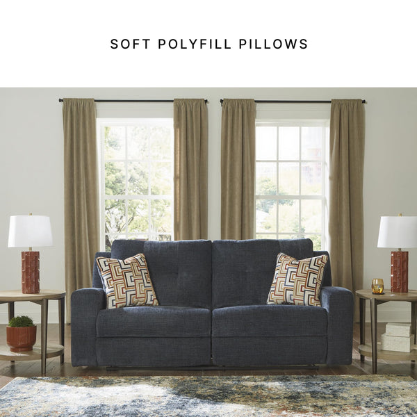 Reclining Sofa Set with Tufted Back & Pull Tab — Polyester Upholstery