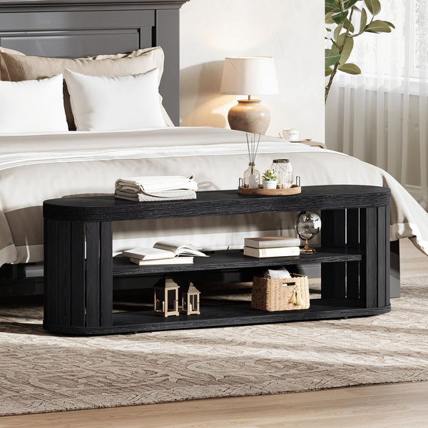 47" 2-Tier Shoe Storage Bench