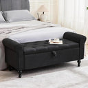 48" Tufted Storage Ottoman Bench with Rolled Arms