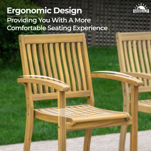 9-Piece Acacia Wood Outdoor Dining Set with Extendable Table