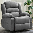 Manual Recliner Chair with Cup Holders & Side Pockets – Grey