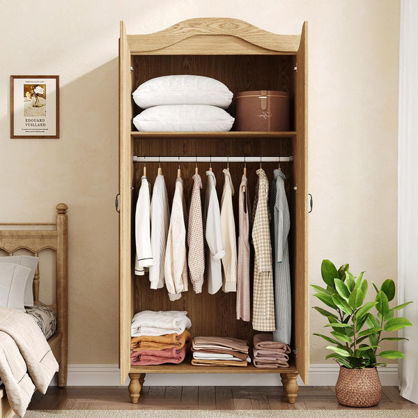 Arched Armoire Wardrobe Closet with 2 Doors