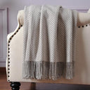 Silk Throw Blanket with Hand-Knotted Fringe