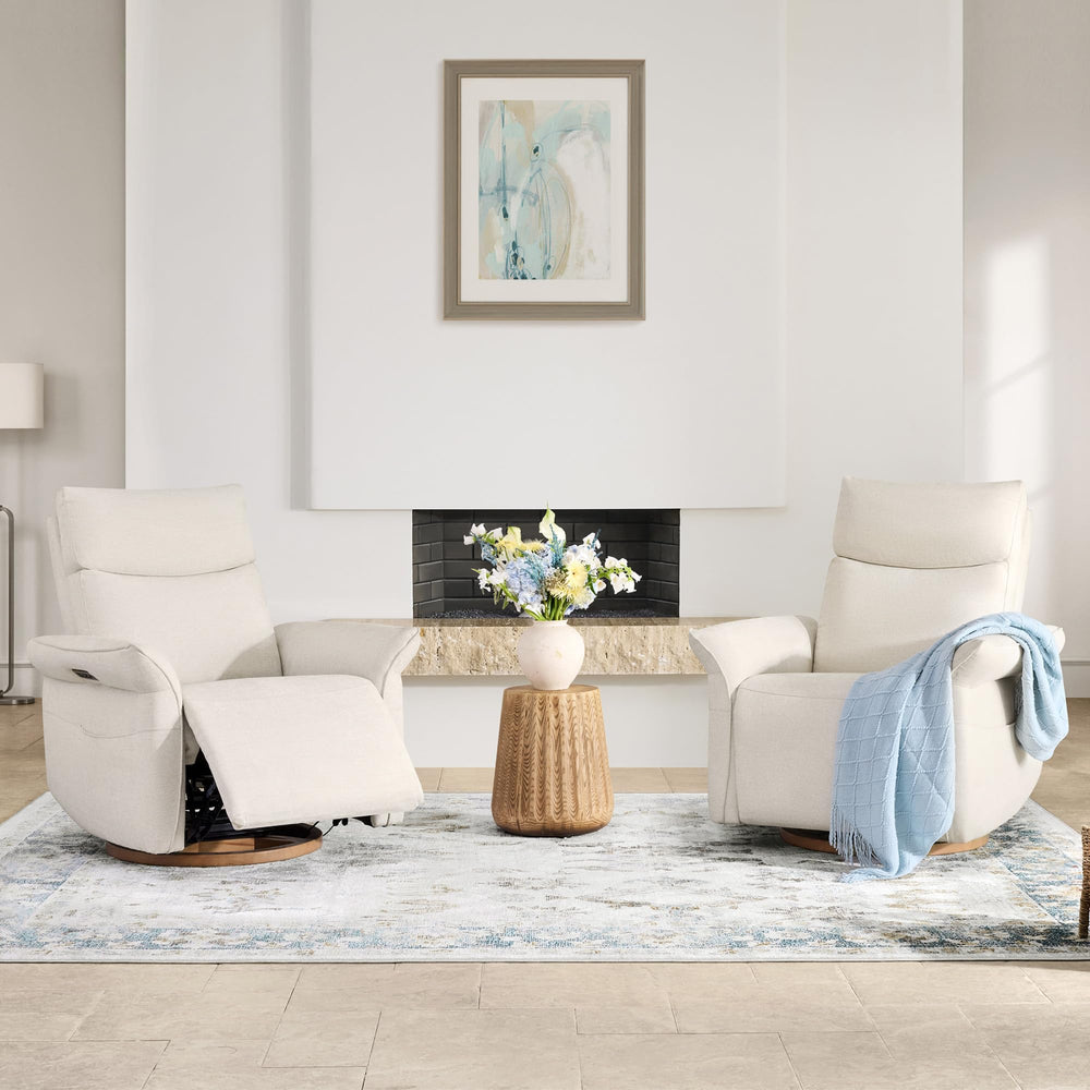 Power Recliner Swivel Glider Nursery Chair with Adjustable Headrest & Lumbar Support