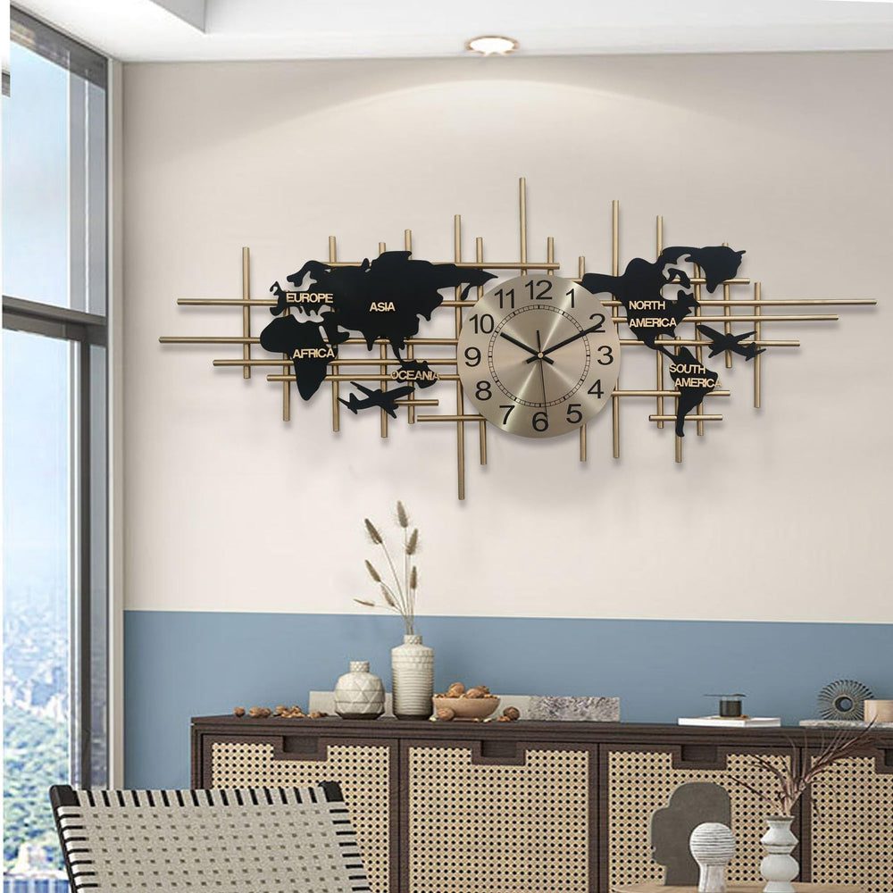 46-Inch Large Metal Wall Clock – Silent, Frameless, Battery Operated