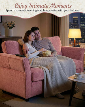 67" Chenille Loveseat Sofa with Removable Covers
