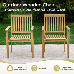 Acacia Wood Outdoor Dining Set with Expandable Table