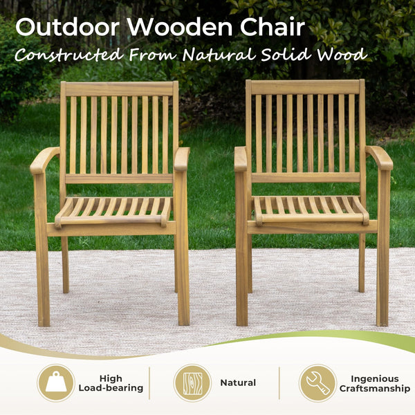 Acacia Wood Outdoor Dining Set with Expandable Table