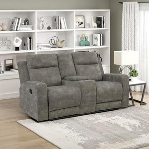 Double Reclining Loveseat with Storage Console & Cup Holders