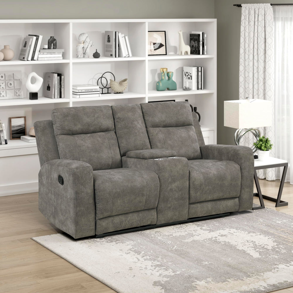 Double Reclining Loveseat with Storage Console & Cup Holders