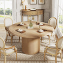 47" Round Dining Table with Metal Pedestal Base