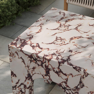 Arched Concrete Side Table with Faux Stone Finish