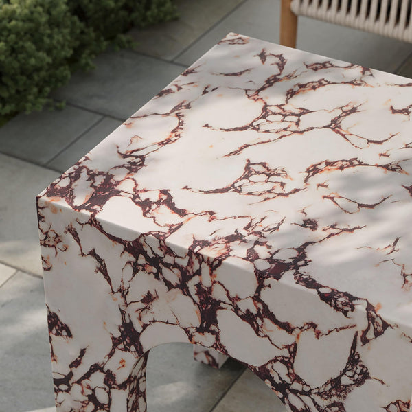 Arched Concrete Side Table with Faux Stone Finish