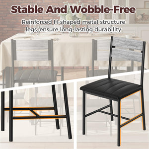 7-Piece Dining Table Set with 6 Upholstered Chairs