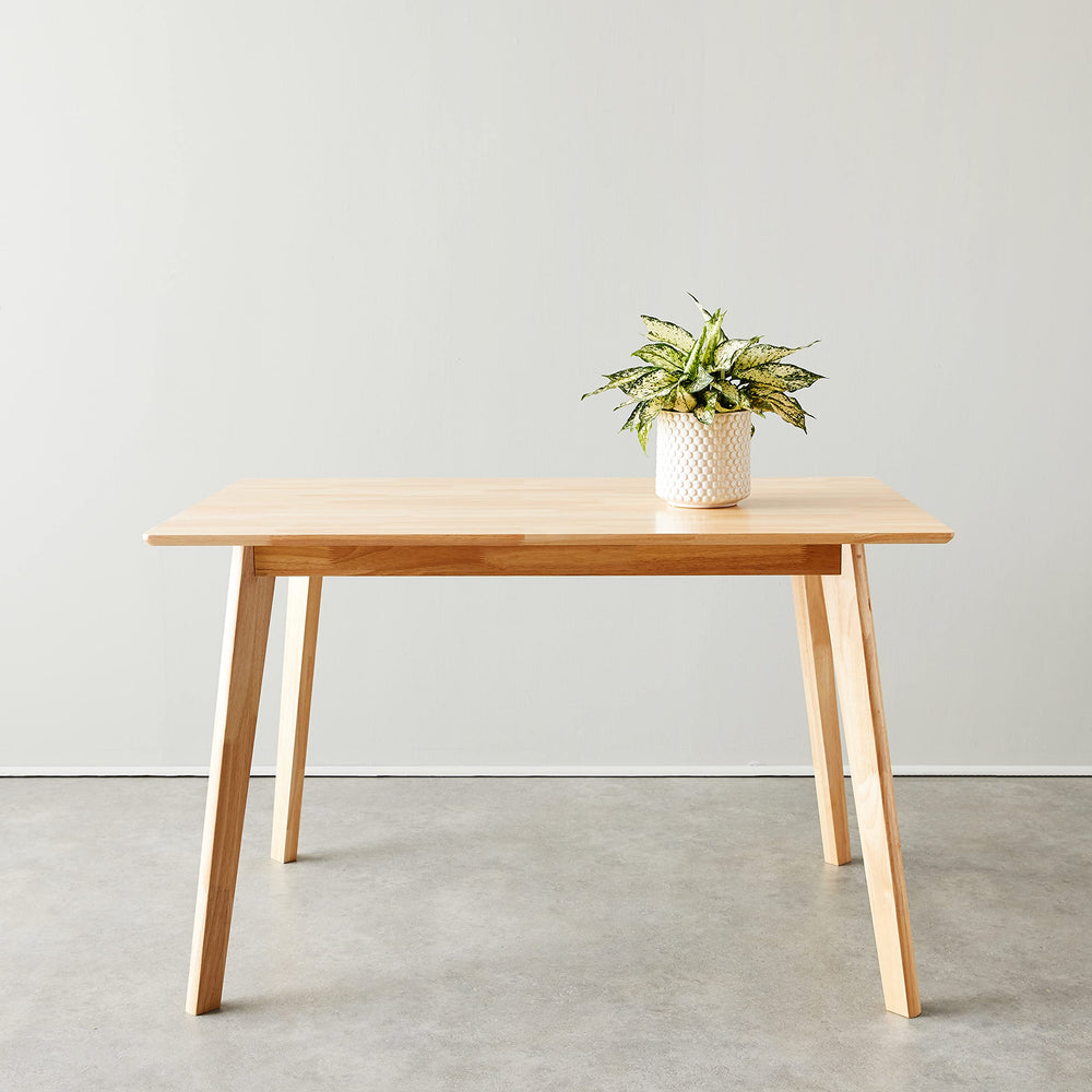Solid Wood Rectangular Dining Table for 4, Natural Wood