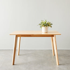 Solid Wood Rectangular Dining Table for 4, Natural Wood