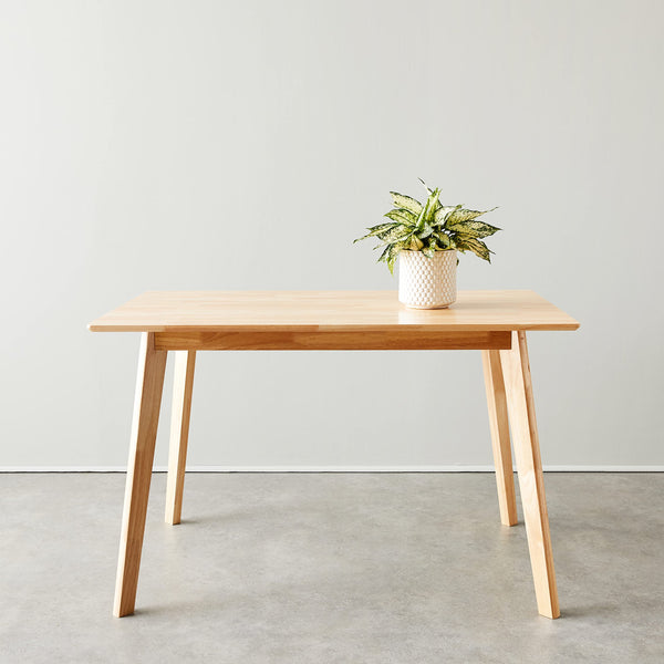 Solid Wood Rectangular Dining Table for 4, Natural Wood