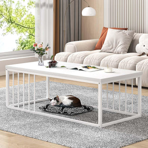 Modern Industrial Coffee Table with Metal Frame