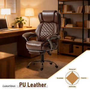 500 lbs Ergonomic Reclining Office Chair with Foot Rest