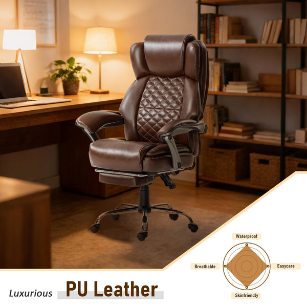 500 lbs Ergonomic Reclining Office Chair with Foot Rest