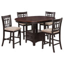 5-Piece Counter Height Dining Set with Extendable Oval Table